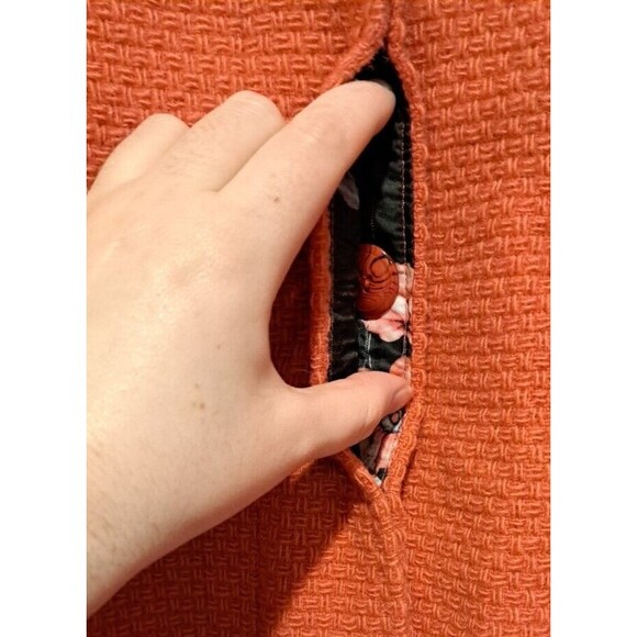 Marvin Richards Vintage Long Boucle Tweed Wool Car Coat Size M Pink Lined - Picture 3 of 15